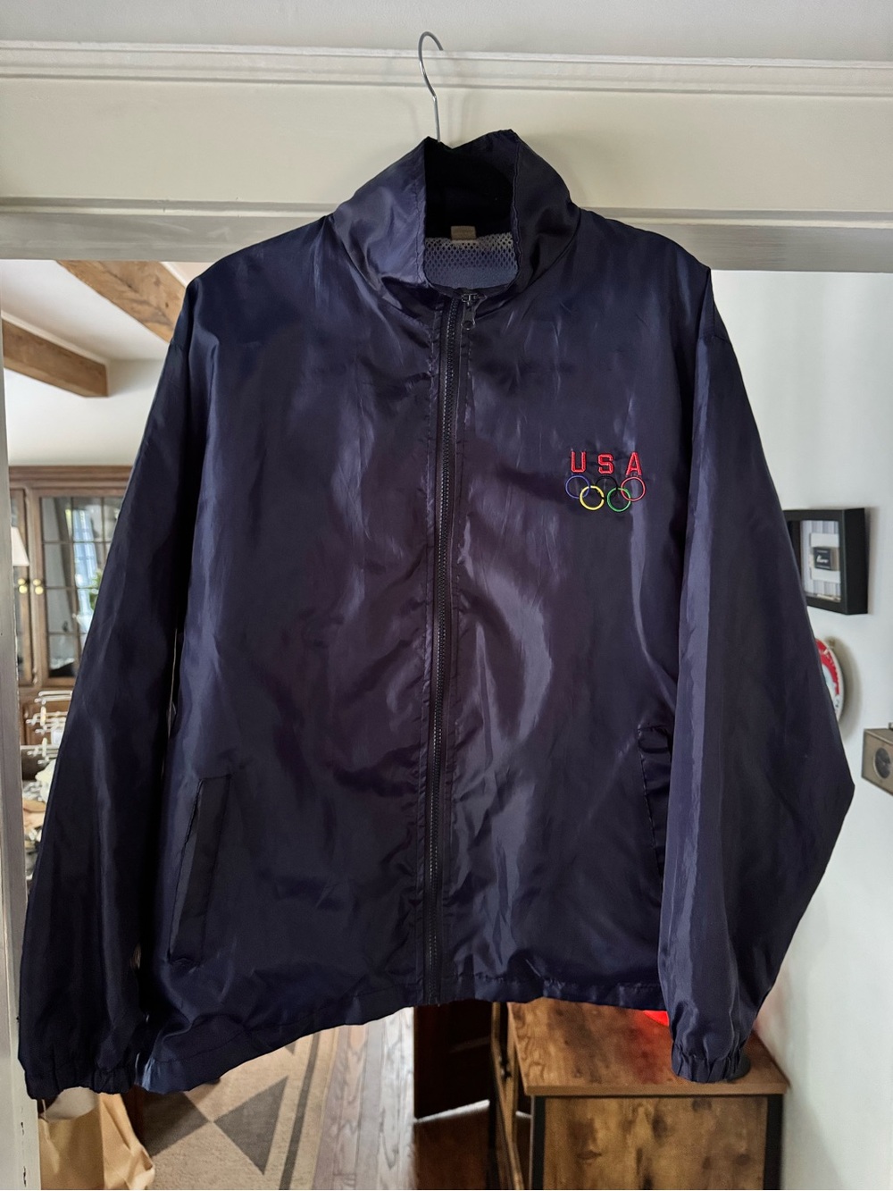 USA Olympic Navy Windbreaker Jacket